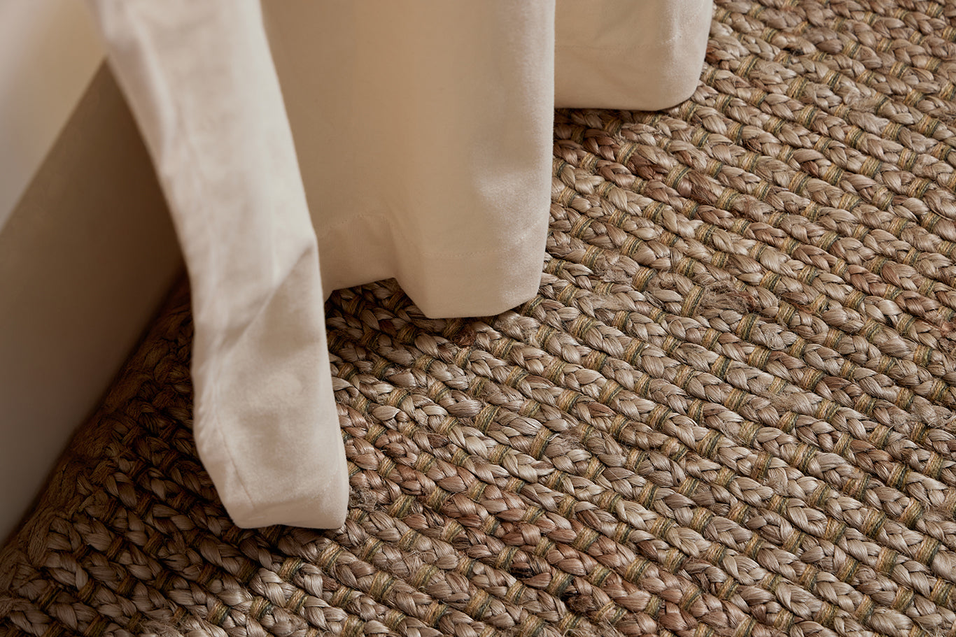 Detail of The Loving Liner with a textural rug.